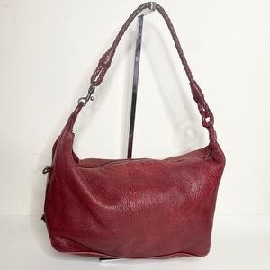 ✨Bottega Veneta✨ Red Nappa Intrecciato Handle Leather Shoulder Bag Hobo